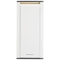 Hängeschrank Alassio B: 54,7cm Weiß/Matera Dekor mit Led