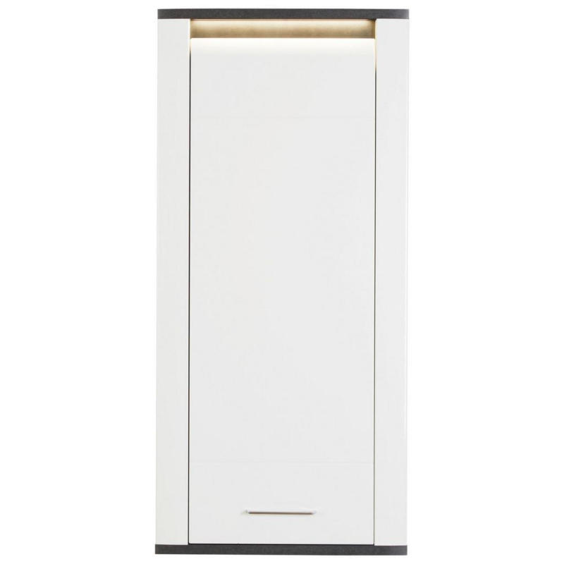 Hängeschrank Alassio B: 54,7cm Weiß/Matera Dekor mit Led