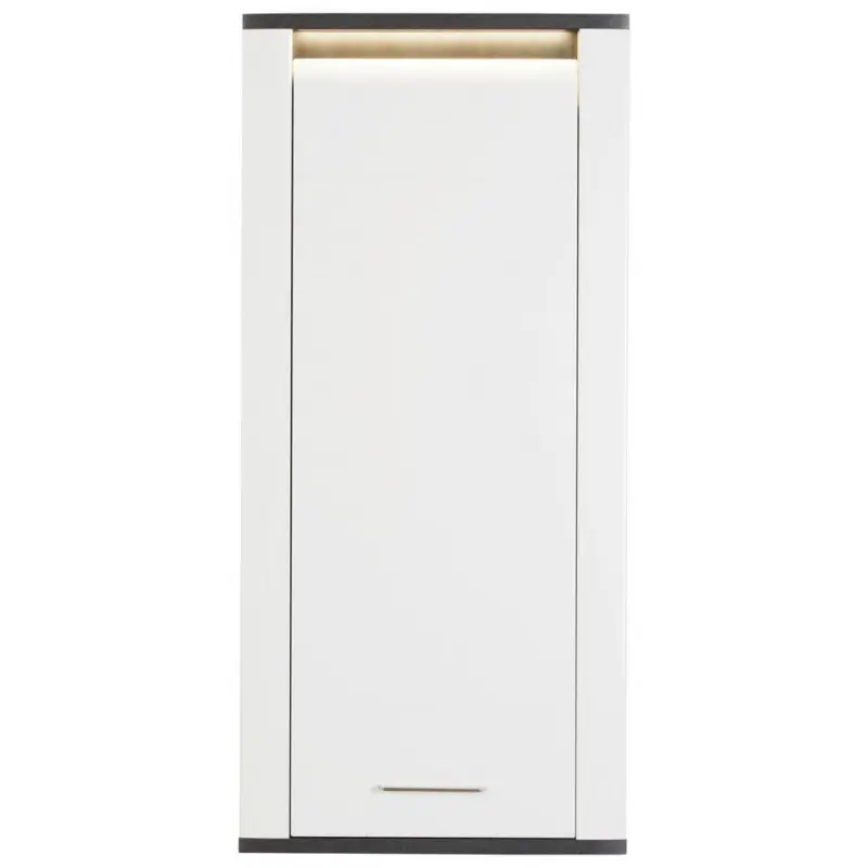 Hängeschrank Alassio B: 54,7cm Weiß/Matera Dekor mit Led