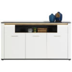 Möbelix Sideboard Mit Led B: 156,3 Cm Alassio, Weiß/matera