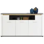 Möbelix Sideboard Mit Led B: 156,3 Cm Alassio, Weiß/matera
