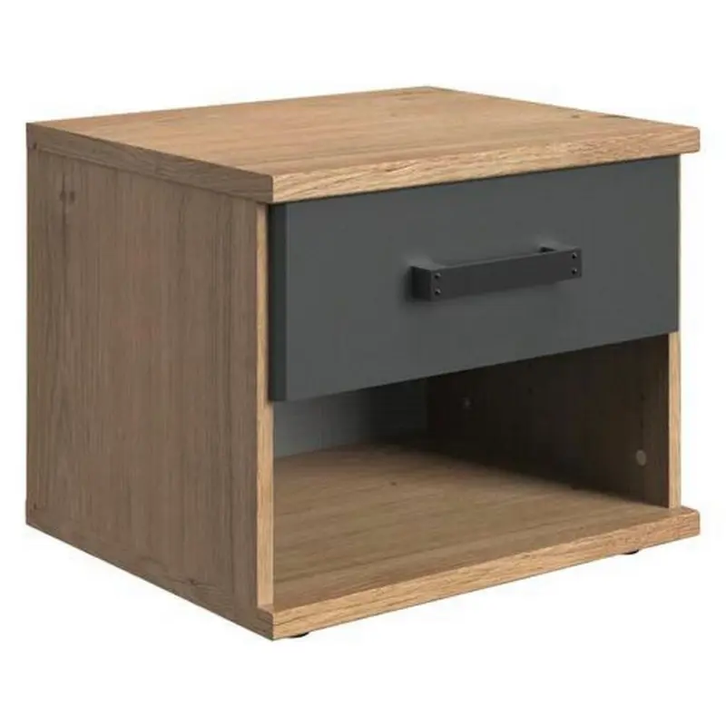 Nachtkästchen Graphit/eiche Dekor H: 38 Cm Liverpool