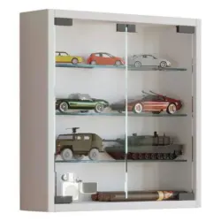 Hängevitrine Mandosa S B: 40cm Weiß Dekor Mit Glastüren