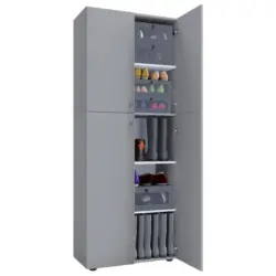 Schuhschrank Lona Grau Dekor 4-Türig Hoch B: 70 Cm