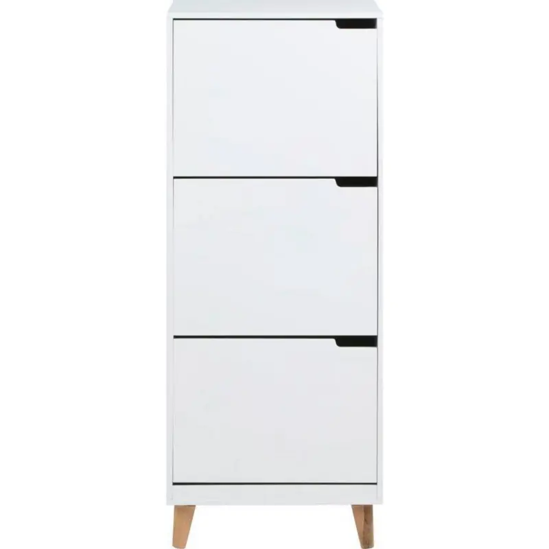 Schuhschrank Mitra Weiß Dekor 3 Klappen B: 47 Cm