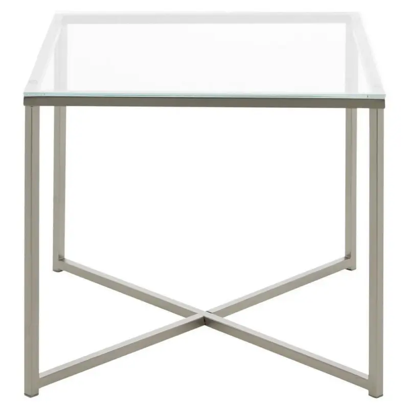Beistelltisch Mit Glasplatte Cross, Klar/chrom