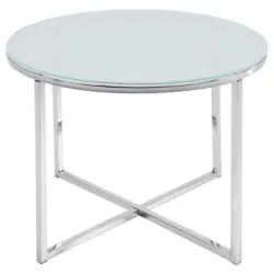 Beistelltisch Mit Glasplatte Rund Cross, Klar/chromfarben