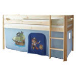 Möbelix Spielbett Malte Blau Kiefer Massiv 90 cm Absturzsicherung