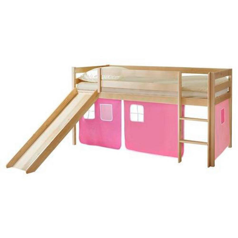 Spielbett Manuel Rosa Kiefer Massiv 90 Cm Rutsche Leiter