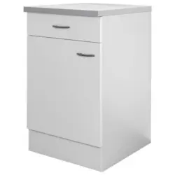 K&uuml;chenunterschrank Wito 50 cm Wei&szlig; 1 Dreht&uuml;r