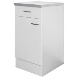 Küchenunterschrank Wito 40 cm Weiß 1 Drehtür