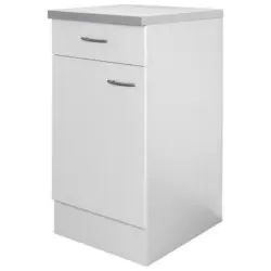 Küchenunterschrank Wito 40 cm Weiß 1 Drehtür