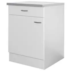 Küchenunterschrank Wito 60 cm Weiß 1 Drehtür
