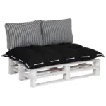 Möbelix Palettenkissen 3er-set Lounge 120x80 / 60x40 Cm Schwarz/weiß