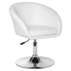 Polstersessel Höhenverstellbar Lederlook Weiß