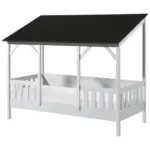 Möbelix Hausbett 90x200 Cm Holz Weiß/schwarz Mit Zaun