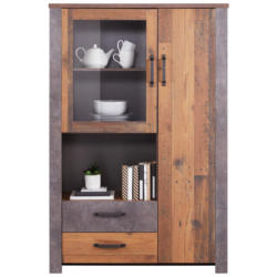 Highboard Mit Glaselement B: 105 Cm Ontario, Old Style