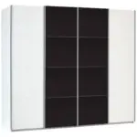 Möbelix Schwebetürenschrank mit Glas 271cm Bensheim, Weiß/Basalt