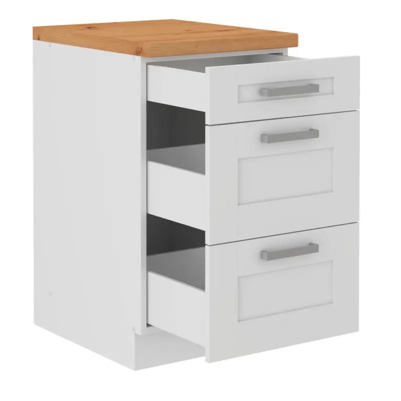 Küchenunterschrank Luisa B: 50 cm Weiß mit Laden