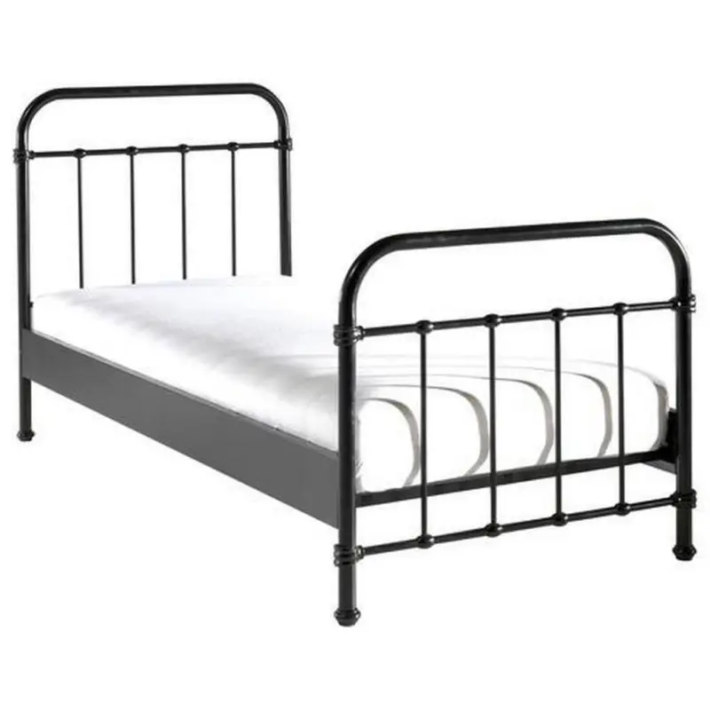 Kinderbett New York 90x200 cm Metall Schwarz