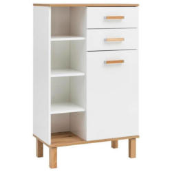 Midischrank mit Laden Padua B: 67 cm Weiß/Eiche Dekor