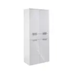 M&ouml;belix Hochschrank mit 4 Dreht&uuml;ren Mars 65cm Wei&szlig; Dekor