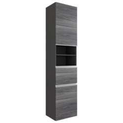 Hochschrank Mit Soft-close Arezzo 40cm, Graphit/eiche