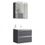 Möbelix Badmöbel-set 3-tlg. Inkl. Led Arezzo B: 60cm, Eiche Dekor