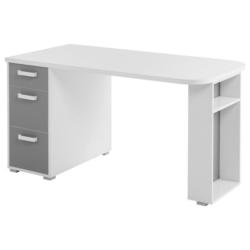 Schreibtisch Mit Stauraum B 140cm H 74cm Yoris Grau/weiß