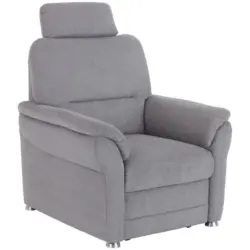 Polstersessel Mit Fu&szlig;st&uuml;tze Queenline Q Webstoff Grau