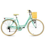 Möbelix Citybike Damen 28 Zoll Cantaloupe mit Korb 6 Gänge