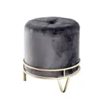 Möbelix Hocker Stool Grau/goldfarben Sitz Gepolstert H: 40 Cm Rund