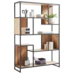 Möbelix Regal Teilmassiv Carlos 2 B 110cm, Eiche/metall Schwarz