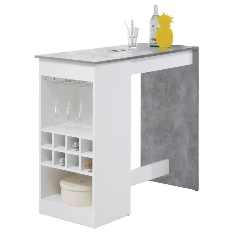 Bartisch Colada Mini 115x50x 104 Cm Grau Mit Stauraum