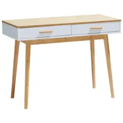 Schreibtisch Teilmassiv B: 100cm H: 73,5cm Aarhus Weiß