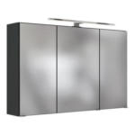 Möbelix Spiegelschrank Pienza mit Led 3-Türig BxHxT: 100x64x20 cm Grau