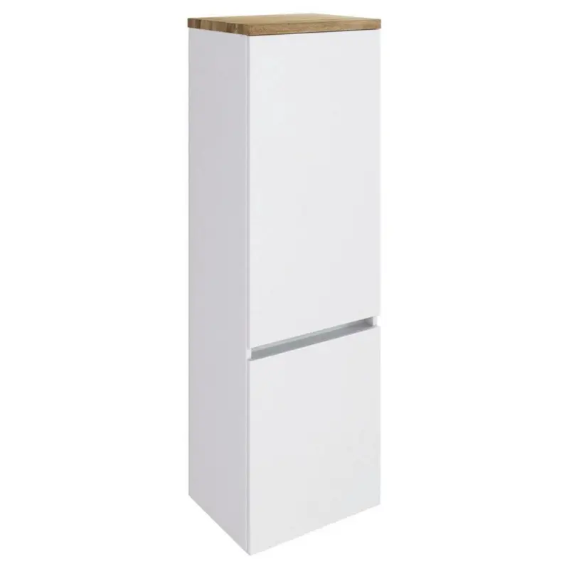 Midischrank Mit Türdämpfer Pienza 40cm Weiß/eiche Dekor