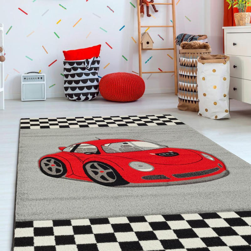 Webteppich Rot Naturfaser Infinity Kids 160x230cm