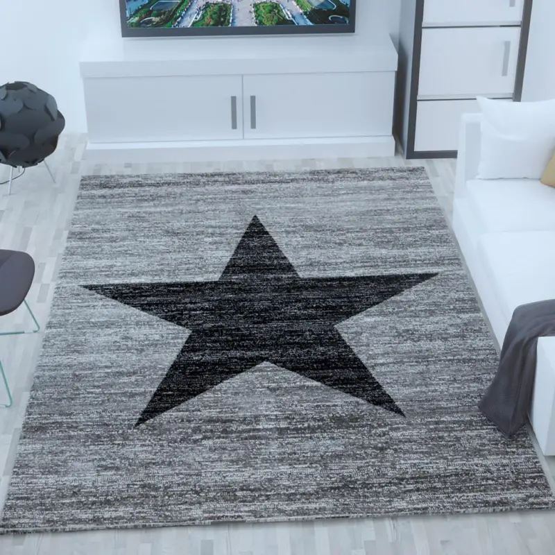 Webteppich Grau Naturfaser Rome 160x220 cm