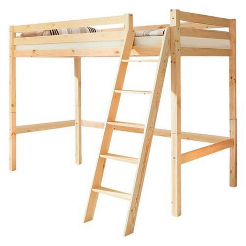 Hochbett Matthias B: 90 cm Kiefer Massiv Natur