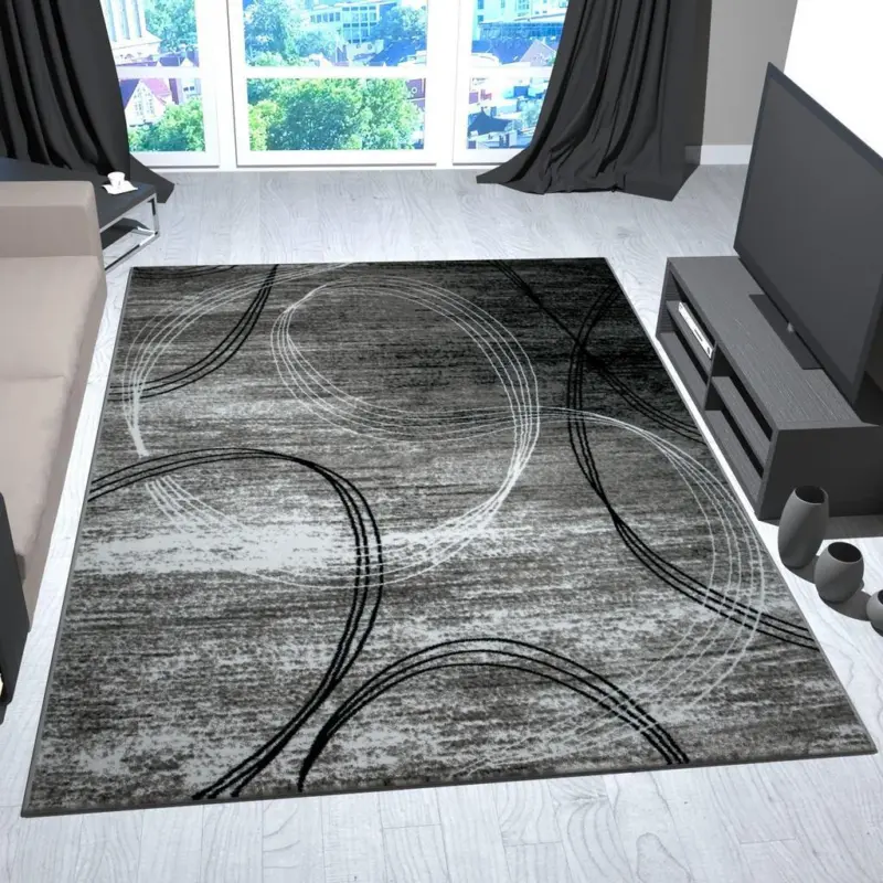 Webteppich Grau Naturfaser Tibet 80x150 cm