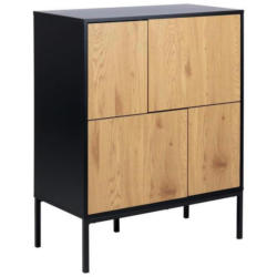 Highboard Seaford B: 80 Cm Metall Eichefarben 4-Türig