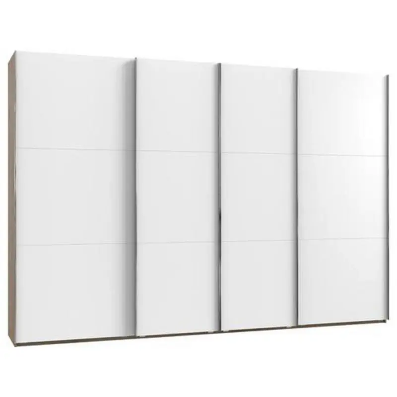 Schwebetürenschrank 350cm Level 36a, Weiß/eiche