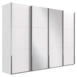 Schwebetürenschrank Mit Spiegel 350cm Level 36a, Weiß