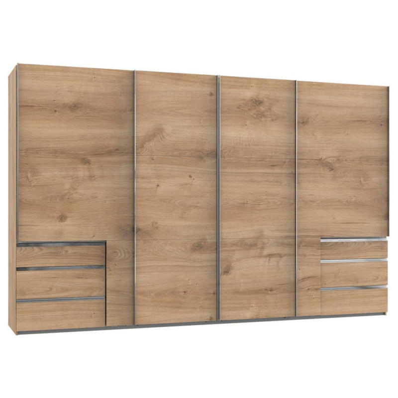 Schwebetürenschrank mit Laden 350cm Level 36a, Eiche