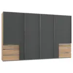 Möbelix Schwebetürenschrank Mit Laden 350cm Level 36a, Graphit/eiche