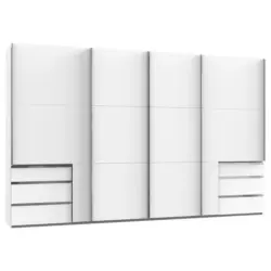 Schwebetürenschrank mit Laden 350cm Level 36a, Weiß