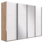 Möbelix Schwebetürenschrank 350cm Level 36a, Weiß/eiche