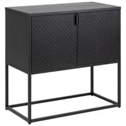 Sideboard Metall Mit 2 Türen 82 Cm Newton Schwarz