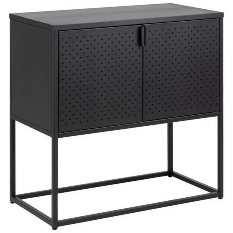 Sideboard Metall Mit 2 Türen 82 Cm Newton Schwarz